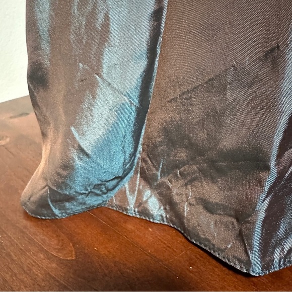 Vintage JS Collections Y2K Blue Iridescent Silky Slip Maxi Skirt Women’s Size 8 - Picture 7 of 13